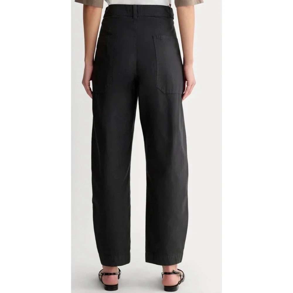 Everlane Fatigue Barrel Pant 4 Dark Grey Hi Rise Cotton Linen Minimalist Staple